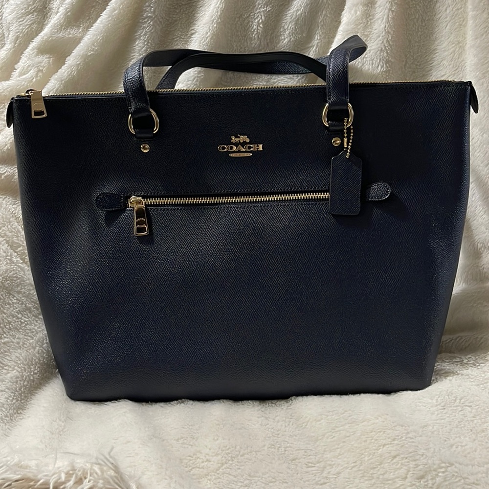 Coach Gallery Tote Leather Midnight 79608, Medium